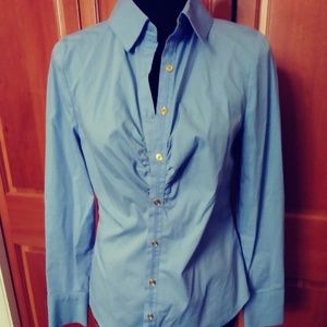 Blue Dana Buchman women's button up blouse sz 4